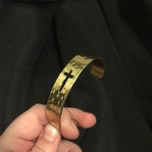 .5 Gold Cross Cutout Rustic Cuff SOLD OUT ONLINE